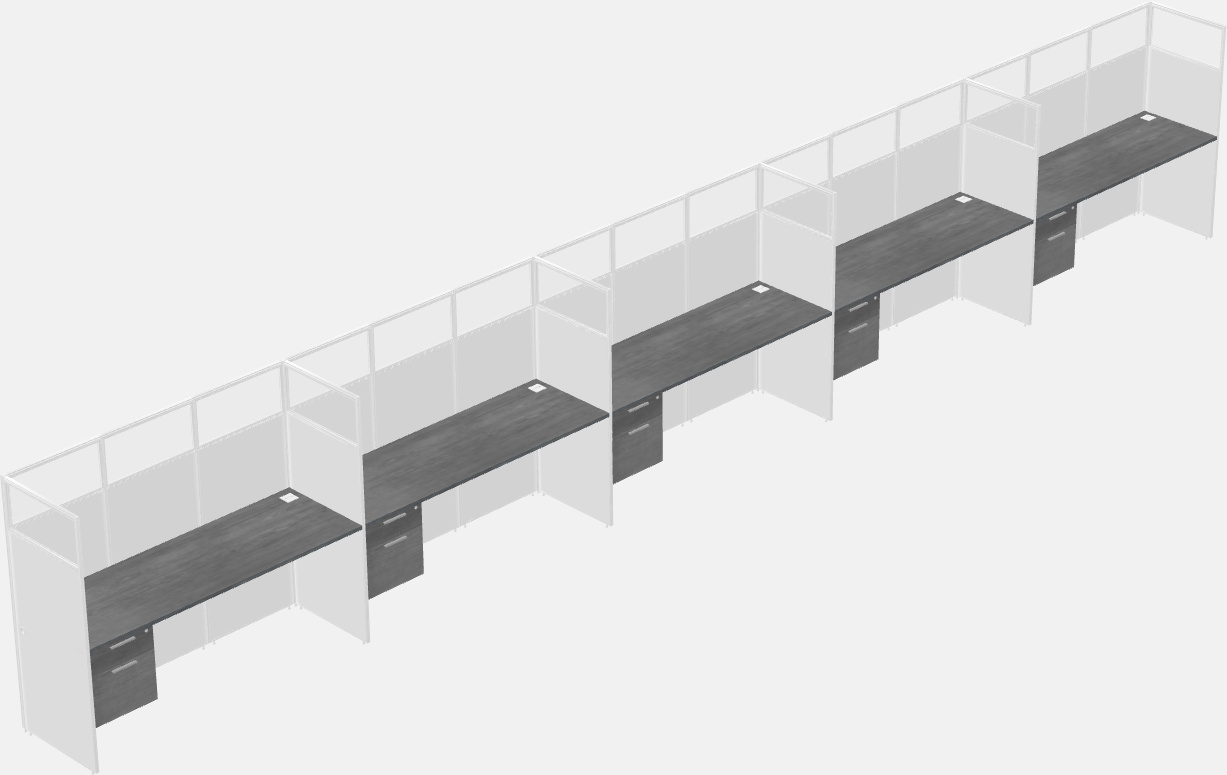 Cubículo rectangular compartido