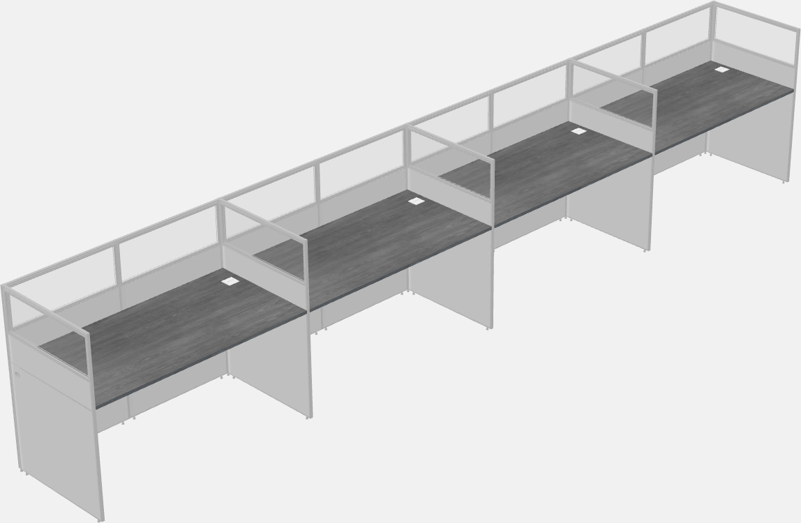 Cubículo rectangular compartido