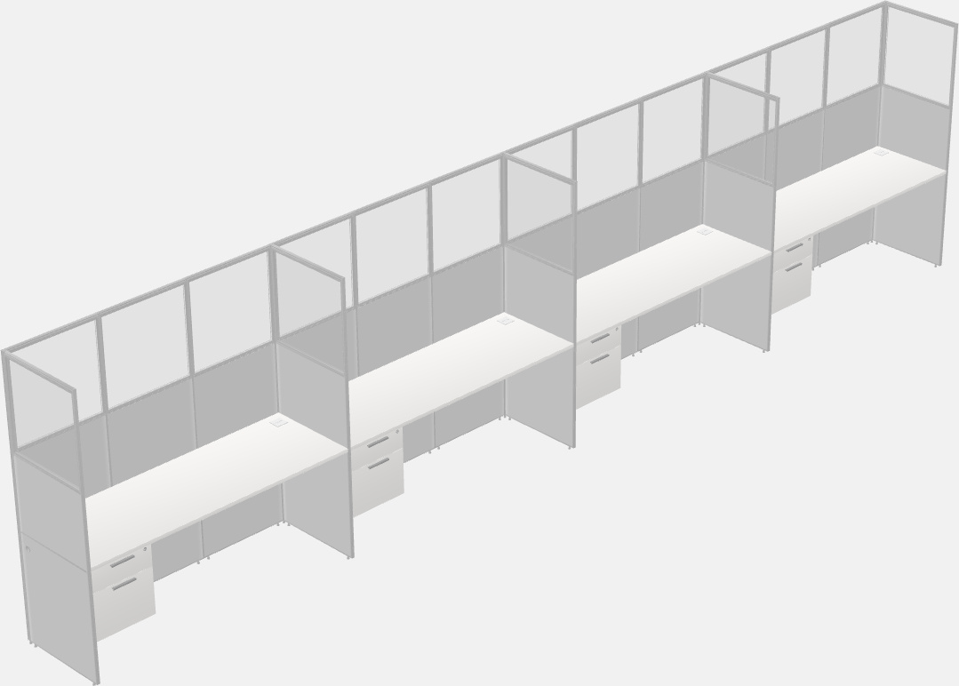 Cubículo rectangular compartido