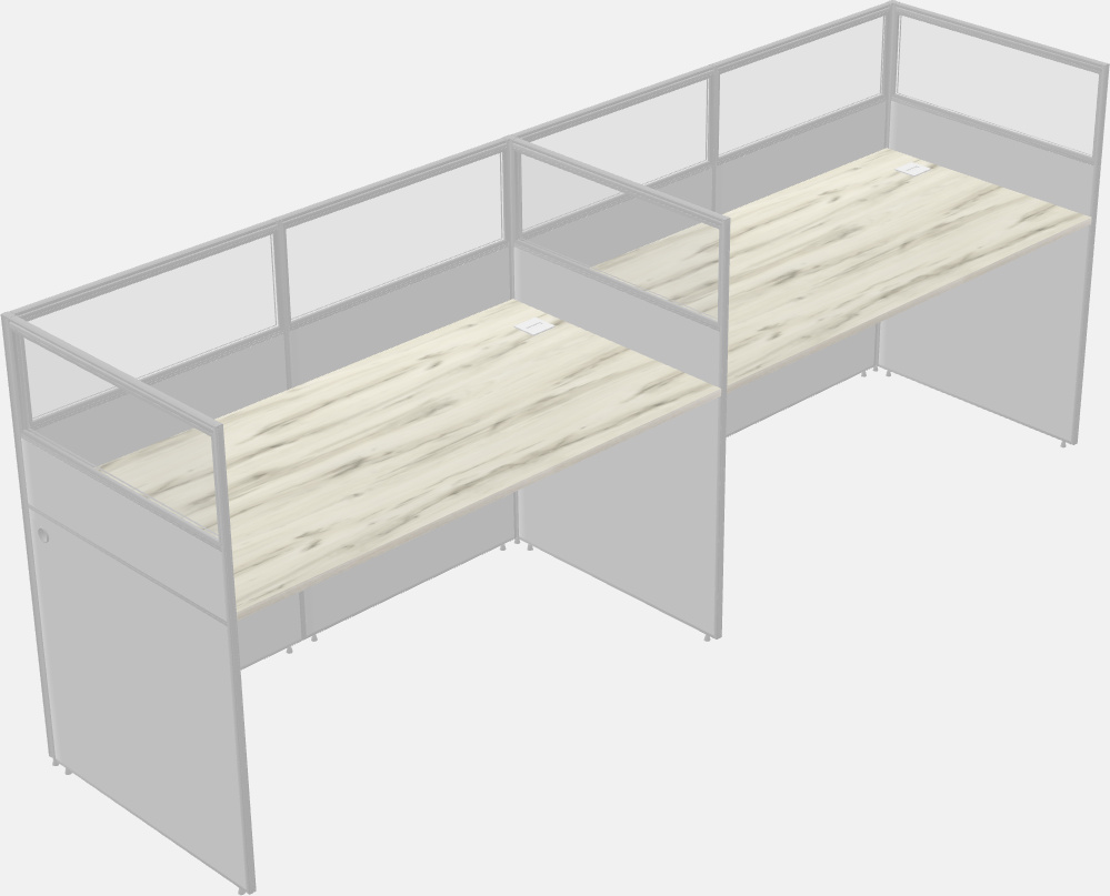 Cubículo rectangular compartido