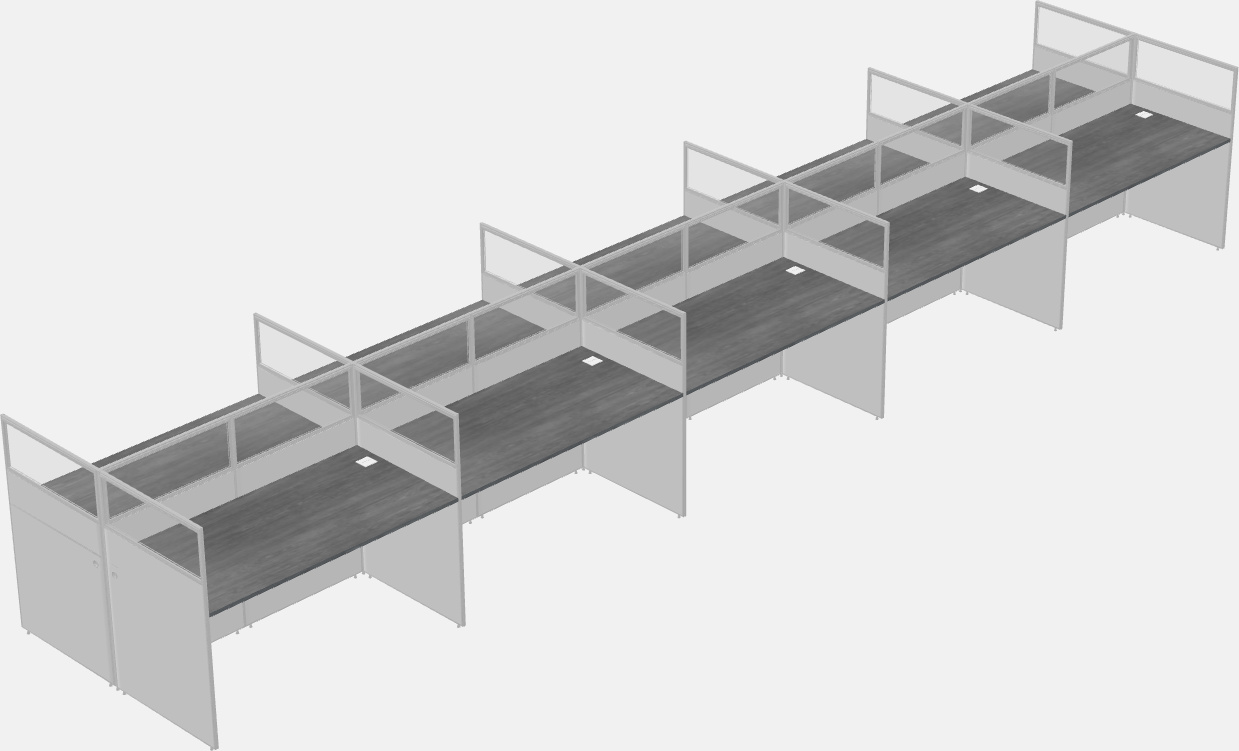 Shared rectangular cubicle