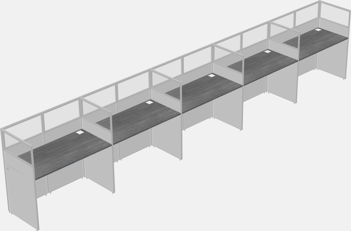 Cubículo rectangular compartido