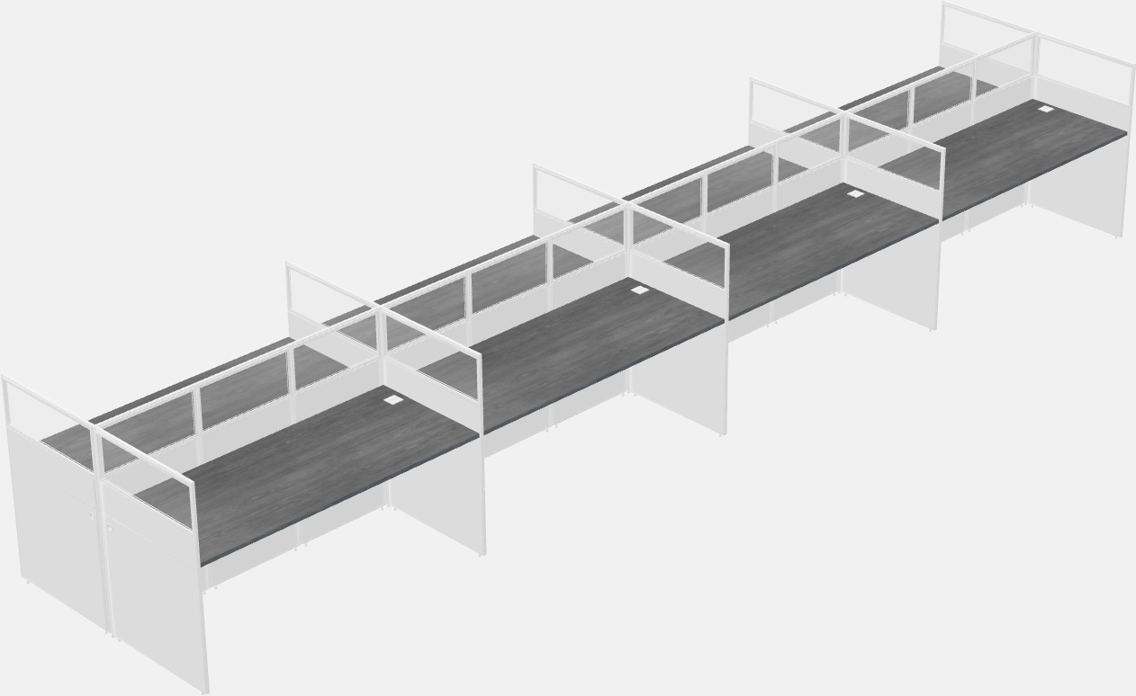 Cubículo rectangular compartido