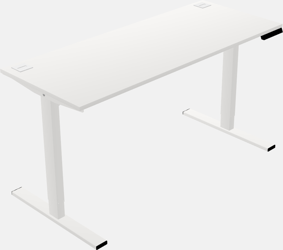 Sit-to-stand rectangular desk