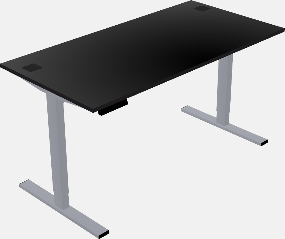 Sit-to-stand rectangular desk