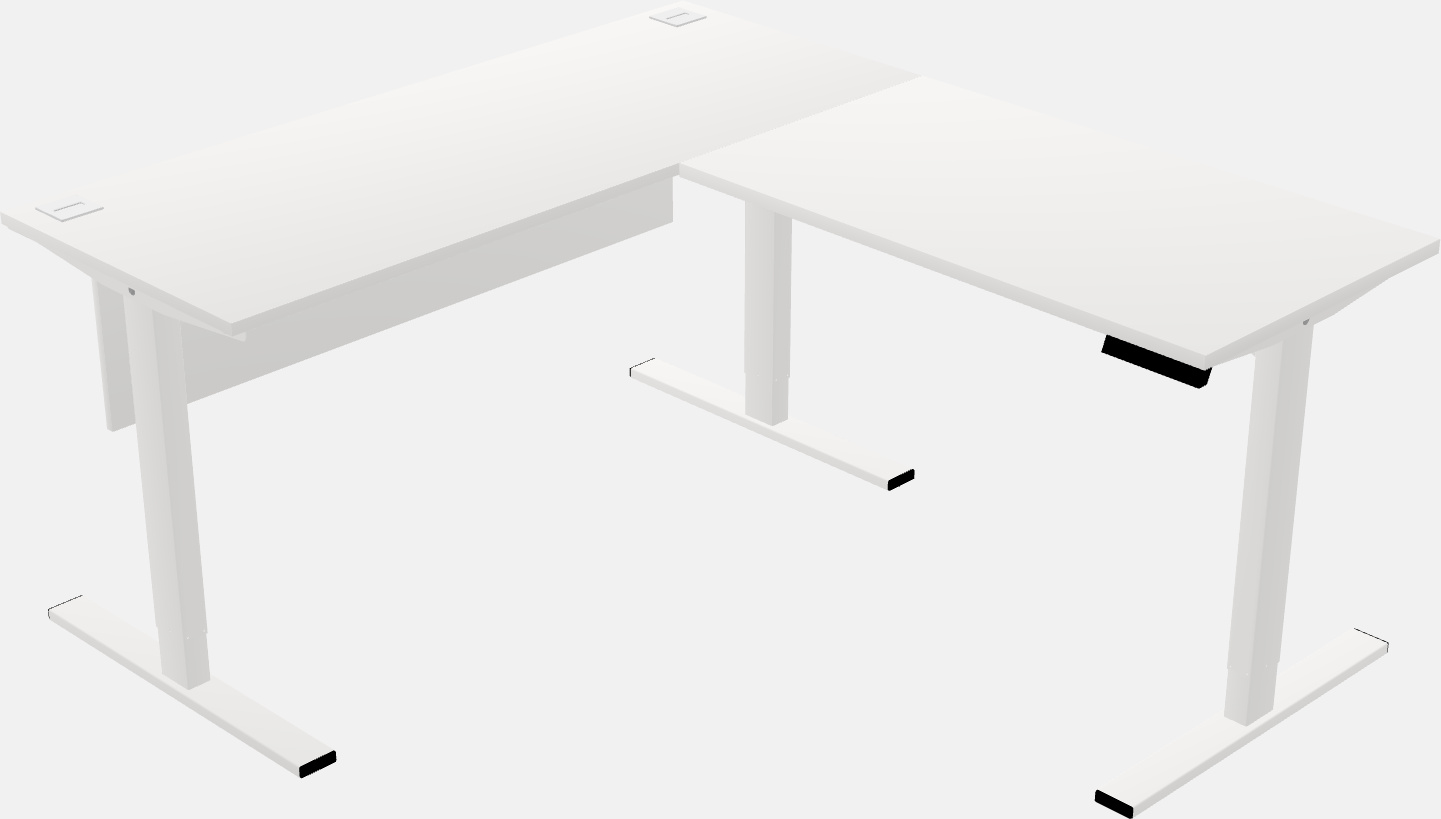 Sitz-steh-schreibtisch in l-form