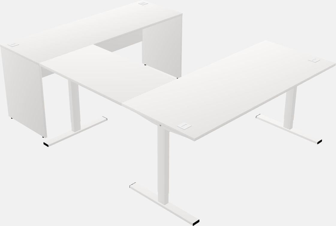 Scrivania a forma di u sit-to-stand