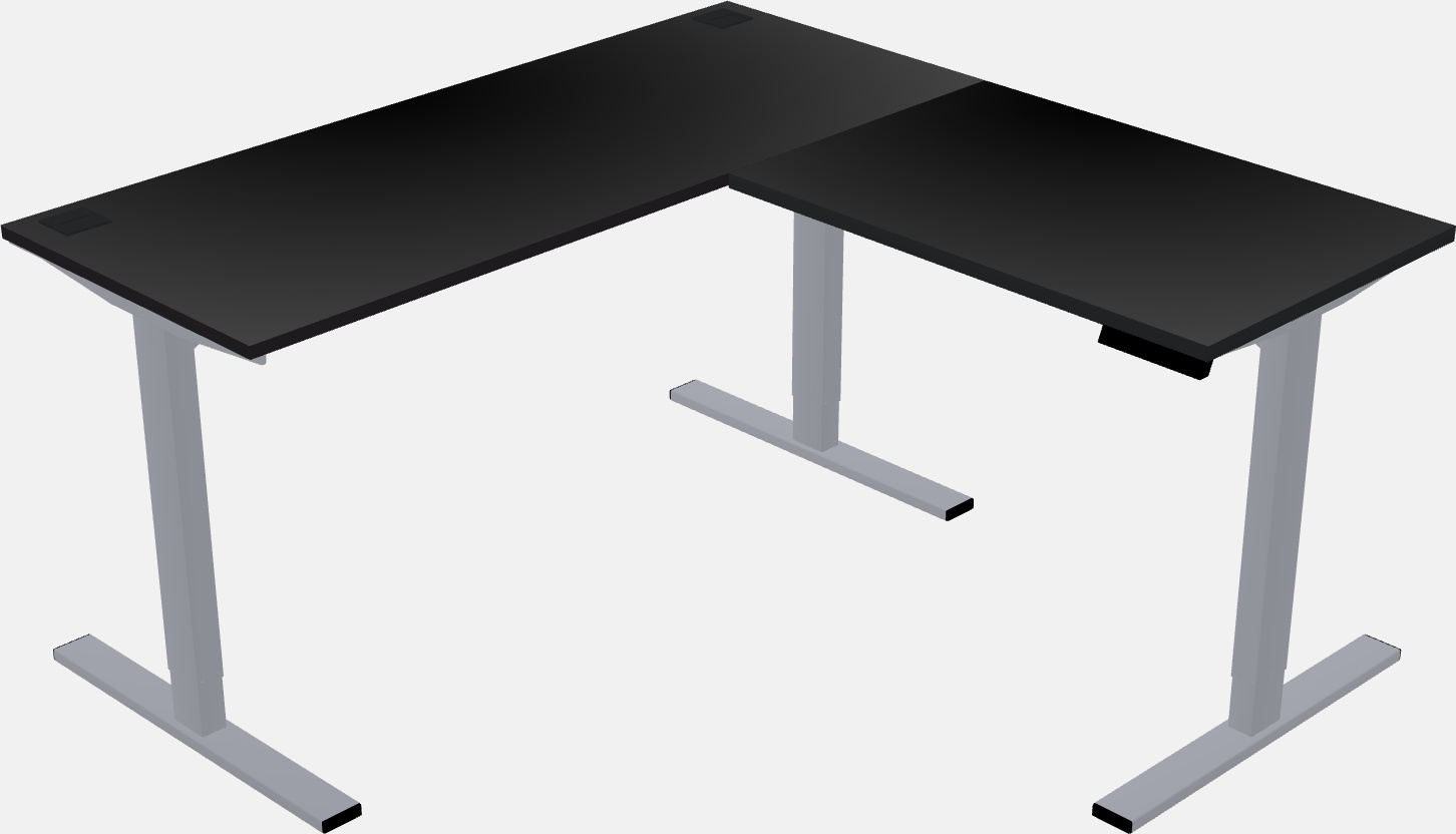 Sitz-steh-schreibtisch in l-form