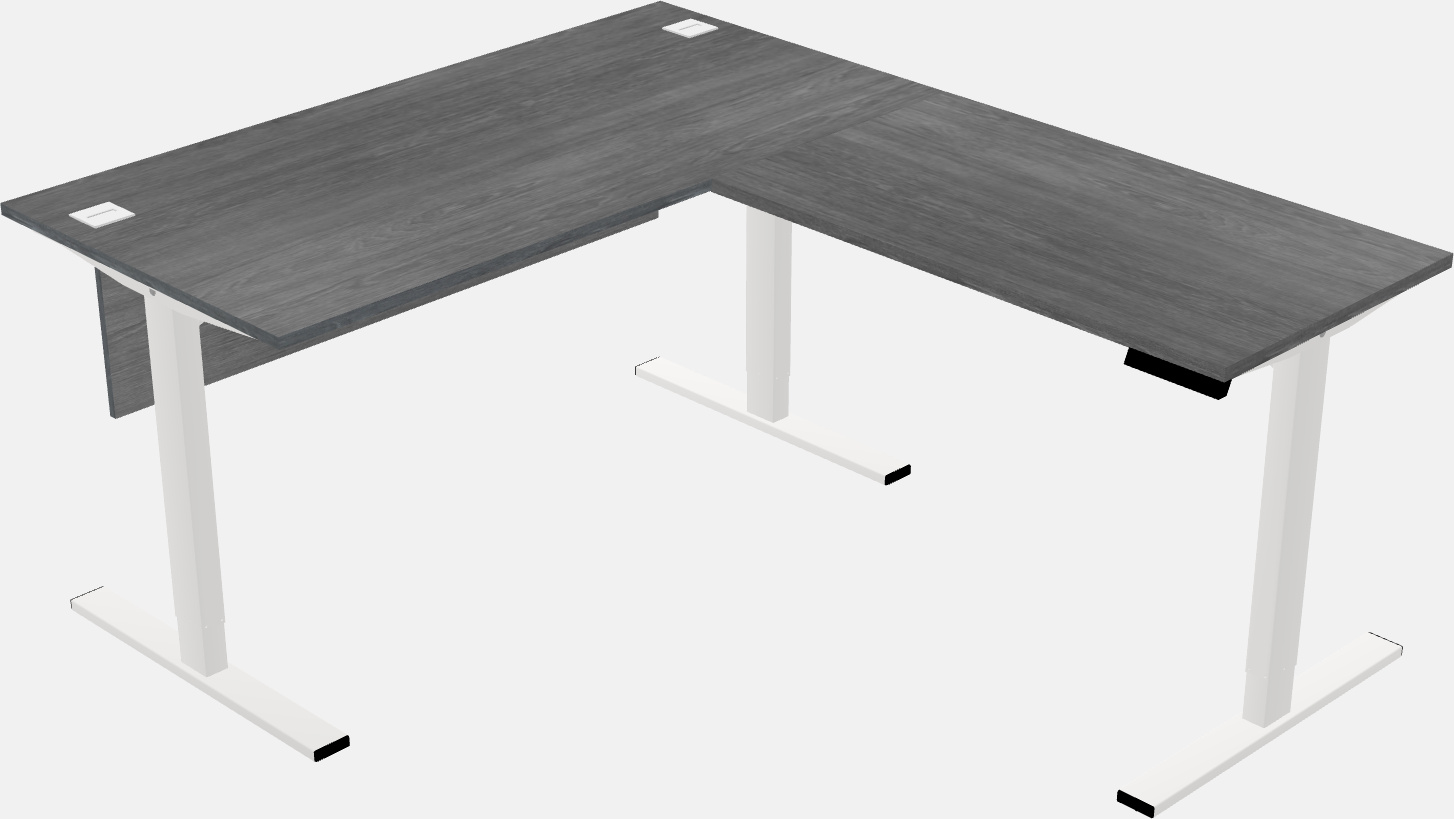 Sit-to-stand l-shaped desk