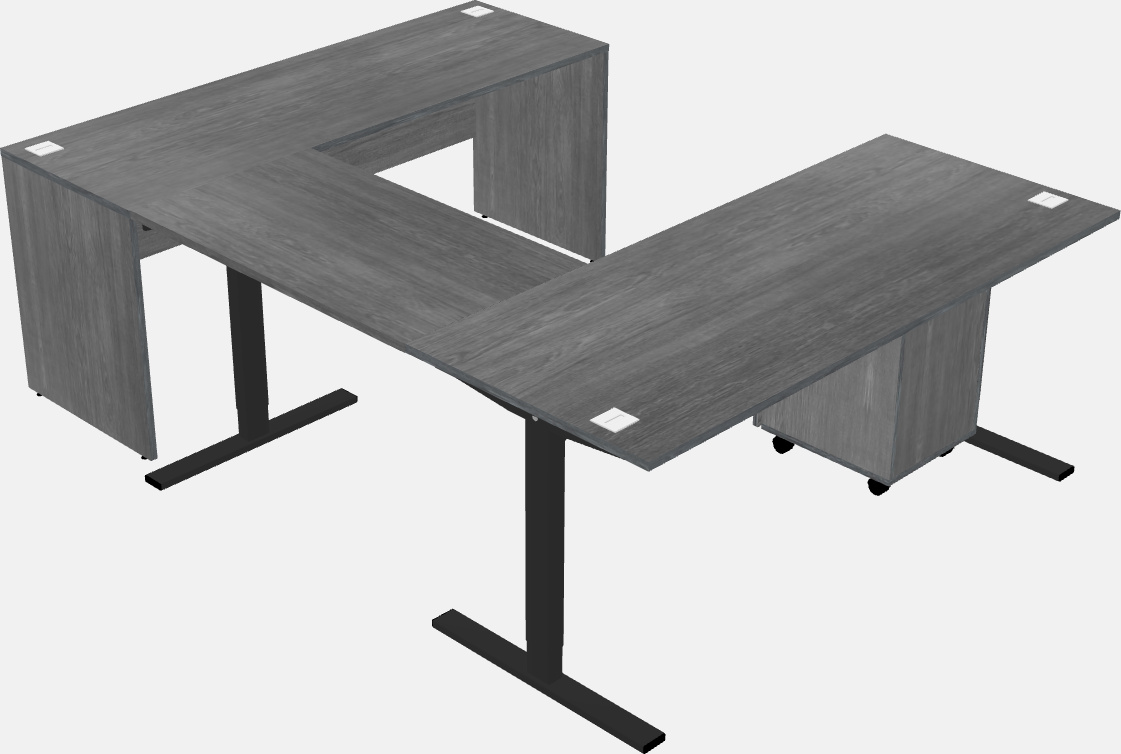 Sit-to-stand u-shaped desk