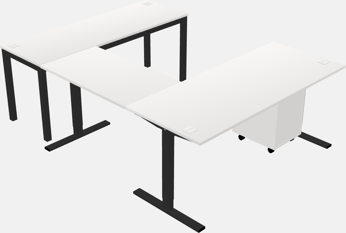 Sit-to-stand u-shaped desk