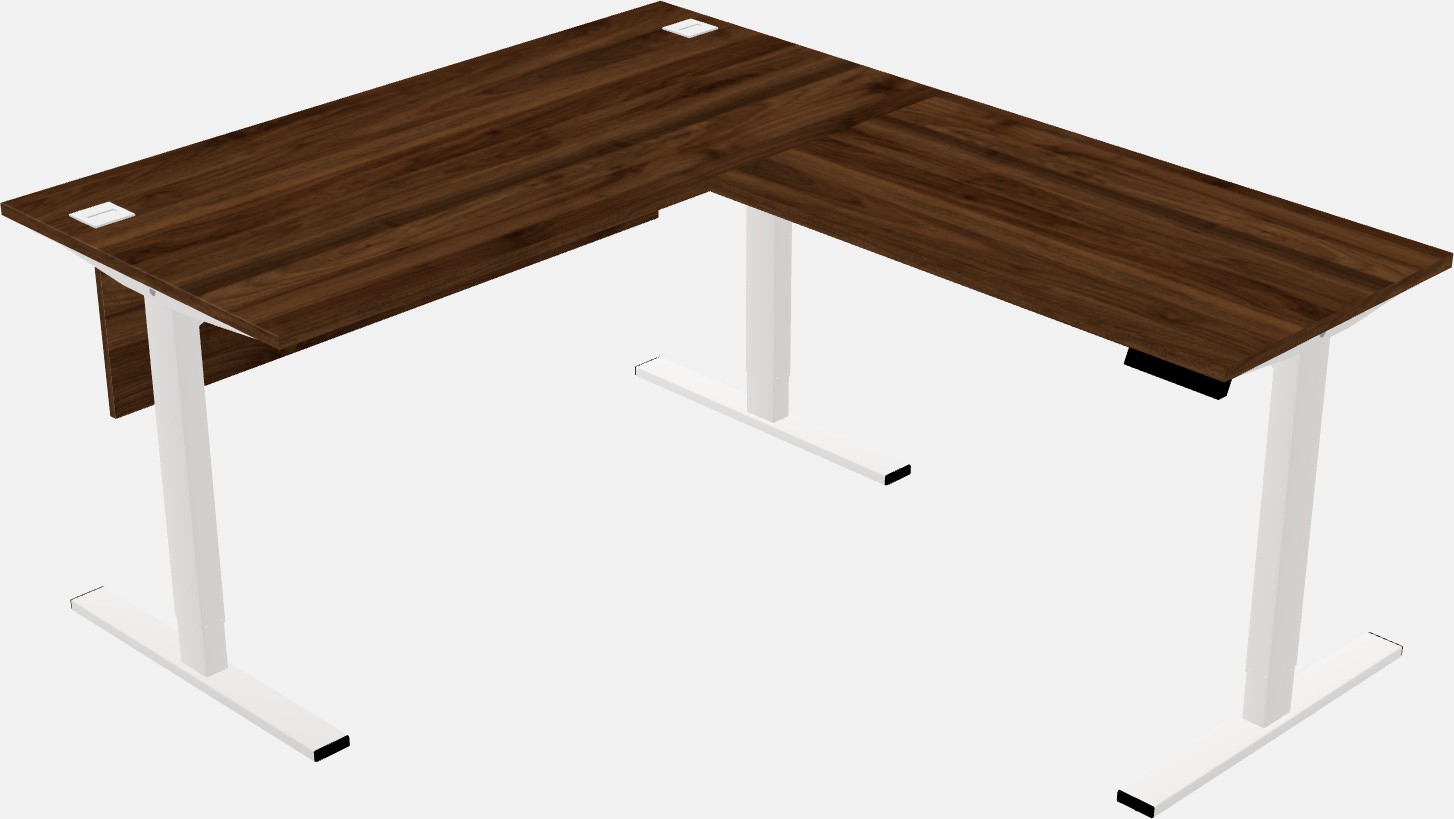 Sit-to-stand l-shaped desk