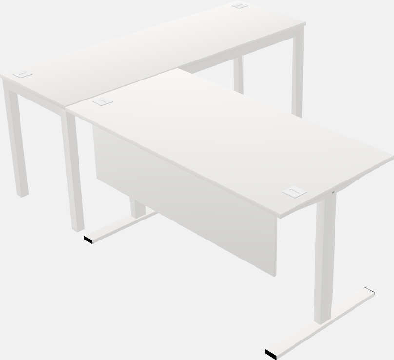 Sit-to-stand l-shaped desk