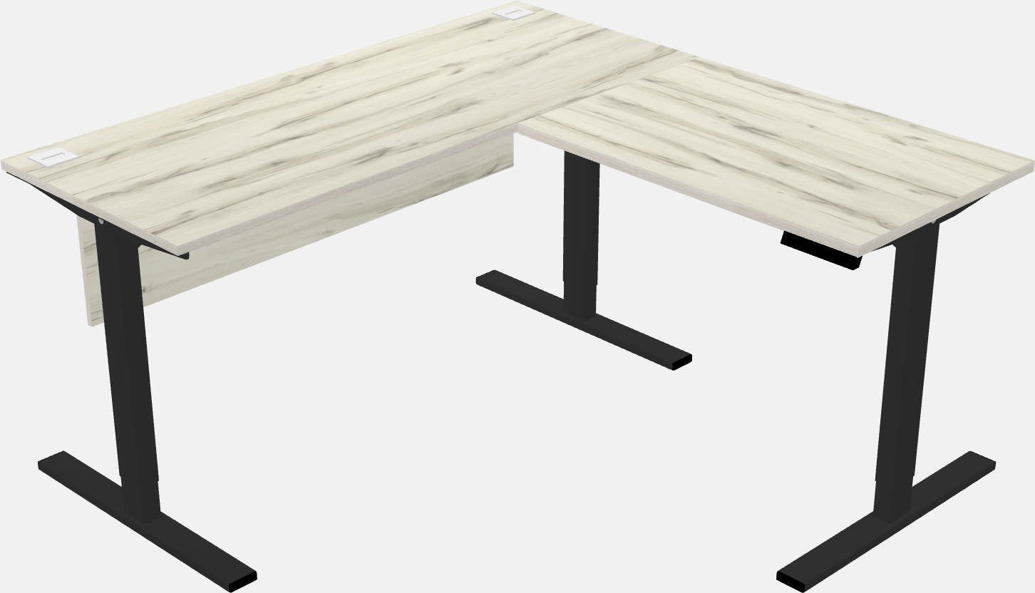 Sit-to-stand l-shaped desk