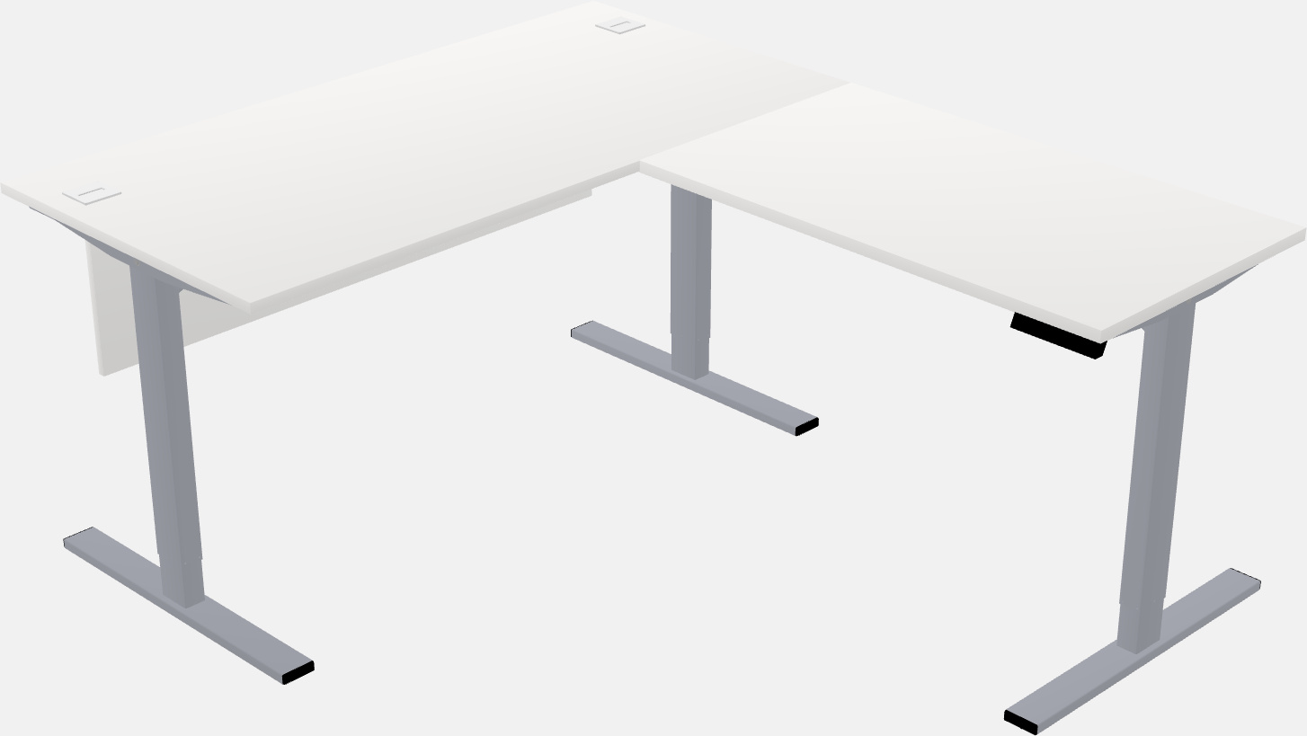 Sit-to-stand l-shaped desk