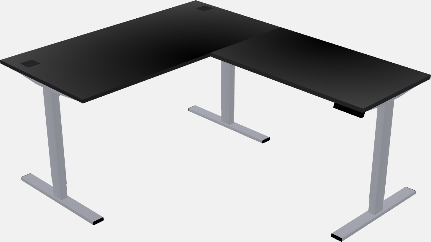 Sitz-steh-schreibtisch in l-form