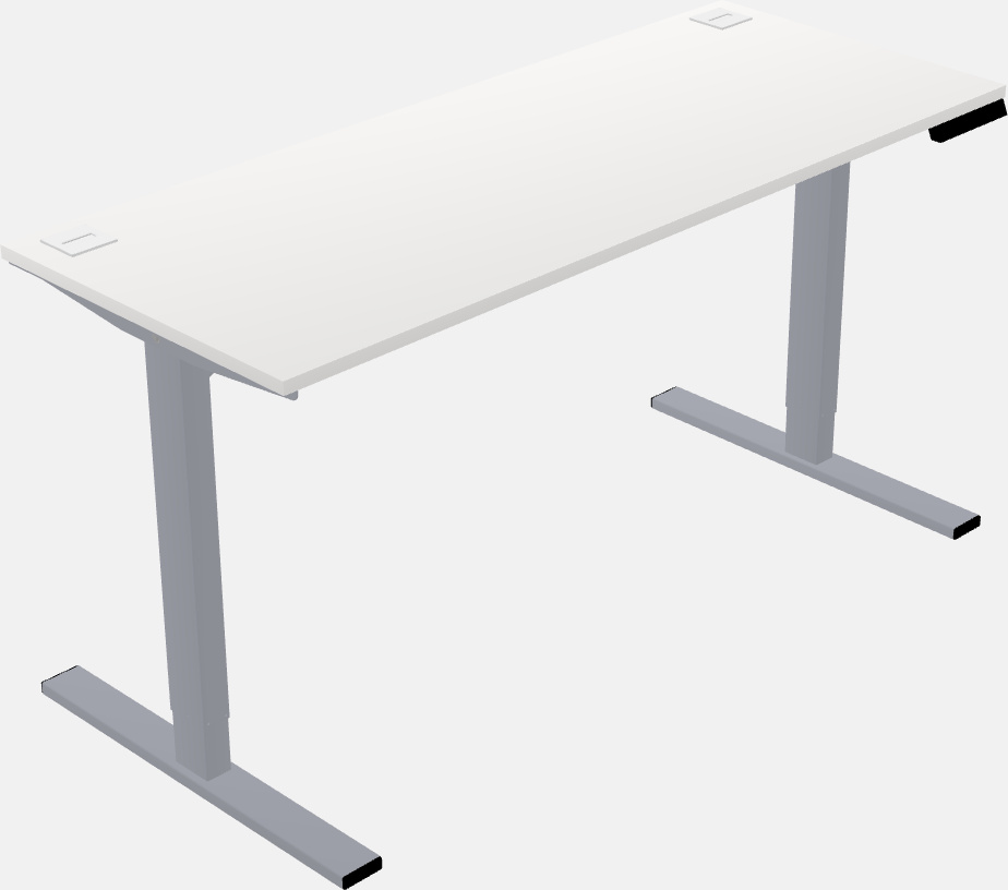 Sit-to-stand rectangular desk