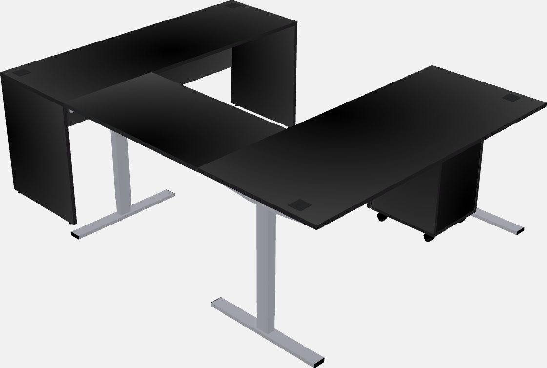 Sit-to-stand u-shaped desk