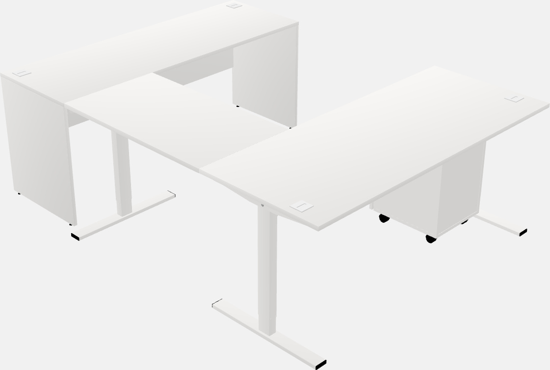 Sit-to-stand u-shaped desk