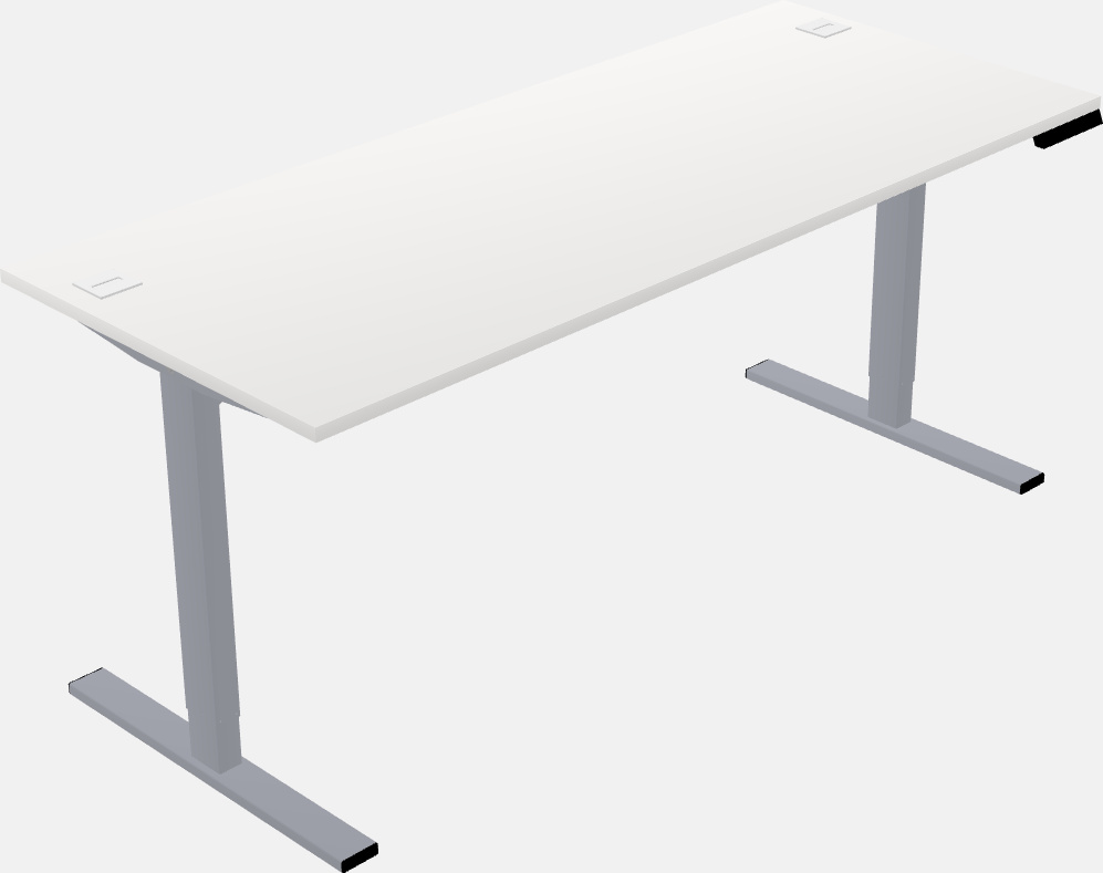 Sit-to-stand rectangular desk