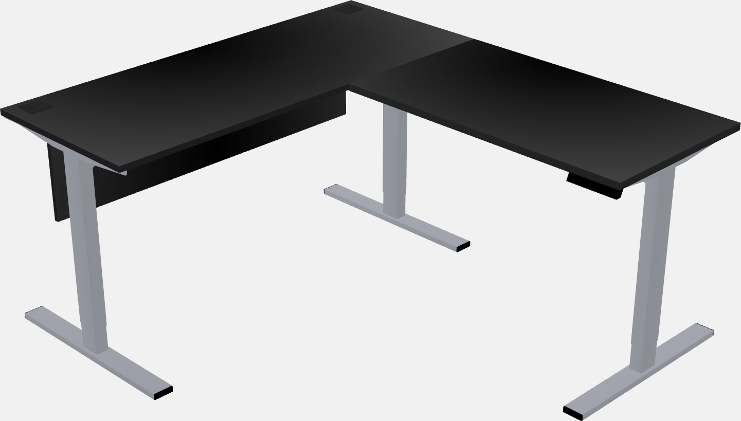 Sitz-steh-schreibtisch in l-form