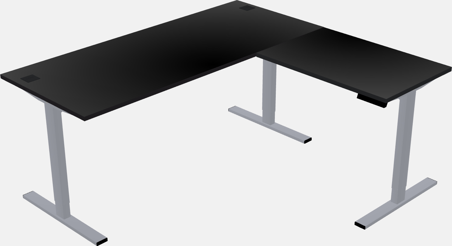 Sitz-steh-schreibtisch in l-form