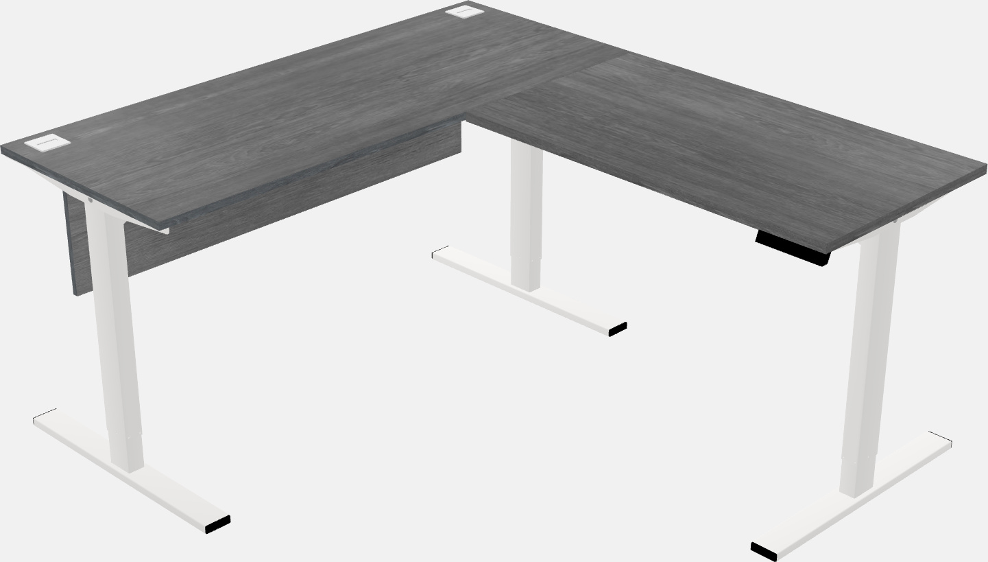 Mesa em forma de l sit-to-stand