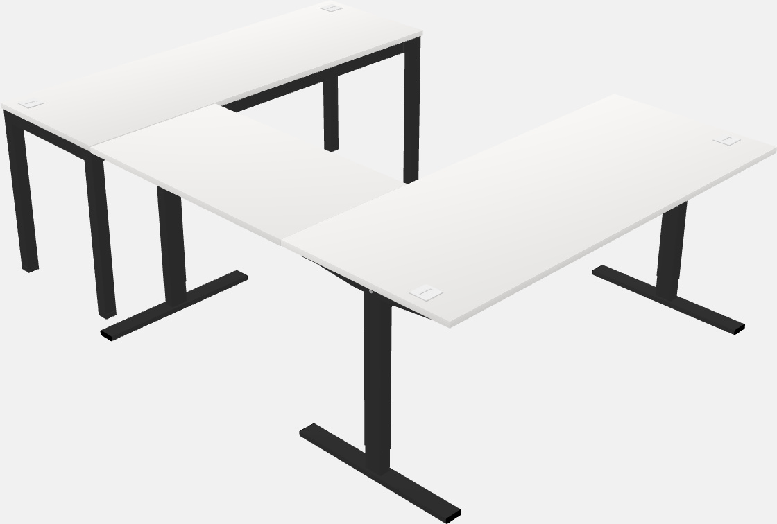 Sit-to-stand u-shaped desk