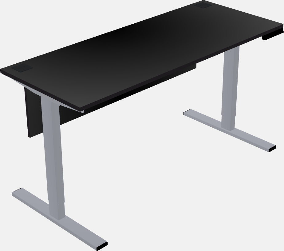 Sit-to-stand rectangular desk