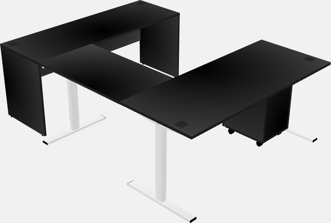 Scrivania a forma di u sit-to-stand