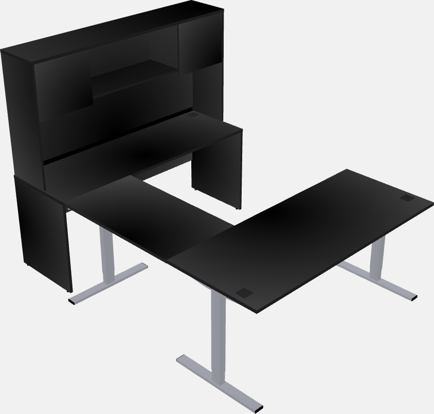 Sit-to-stand u-shaped desk