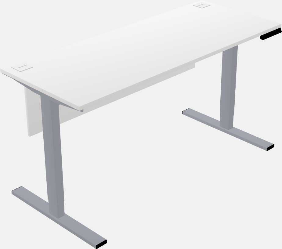 Sit-to-stand rectangular desk