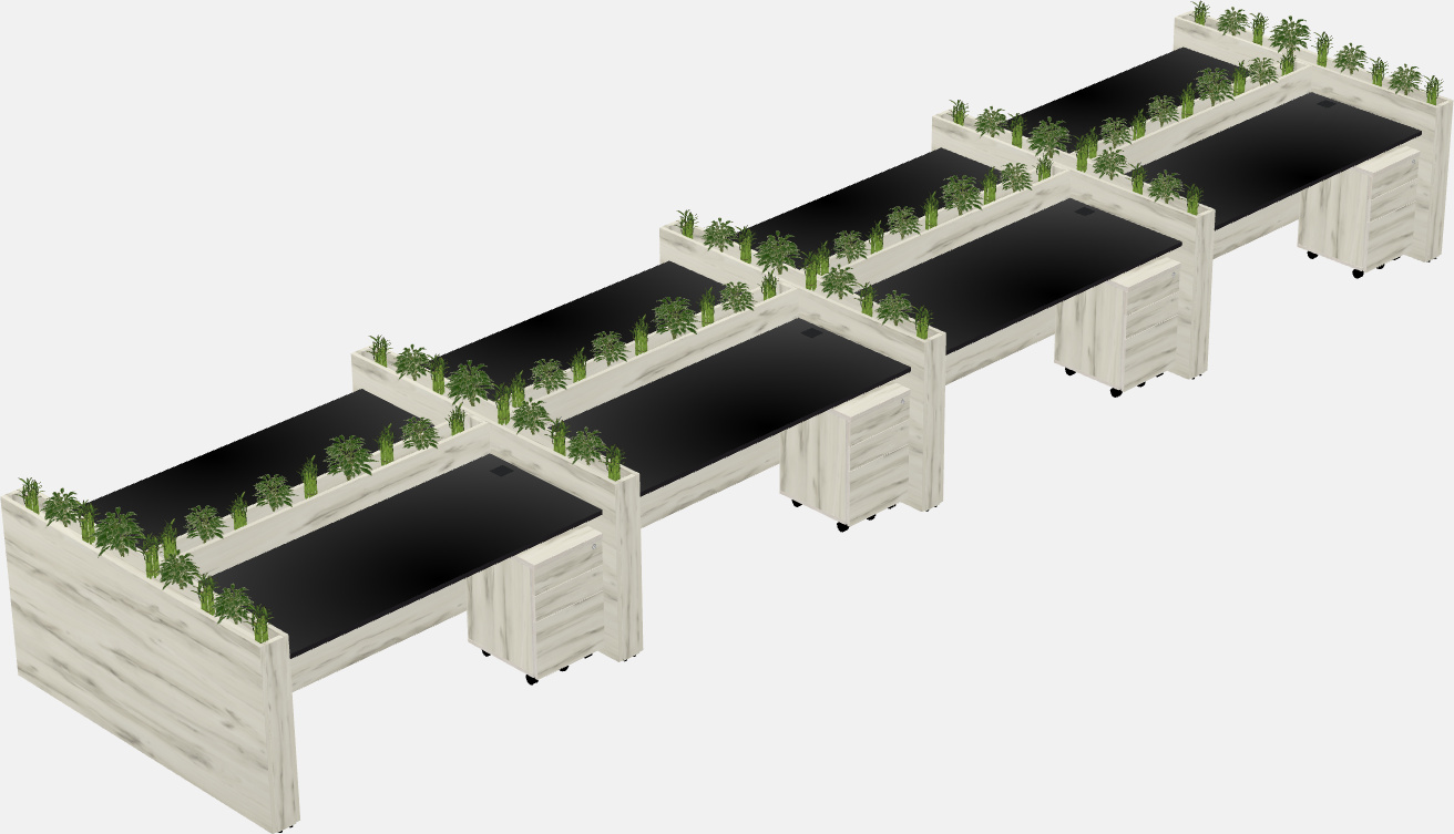 Rectangular shared desk