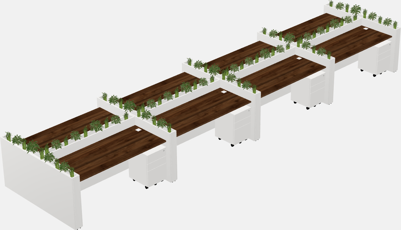 Rectangular shared desk