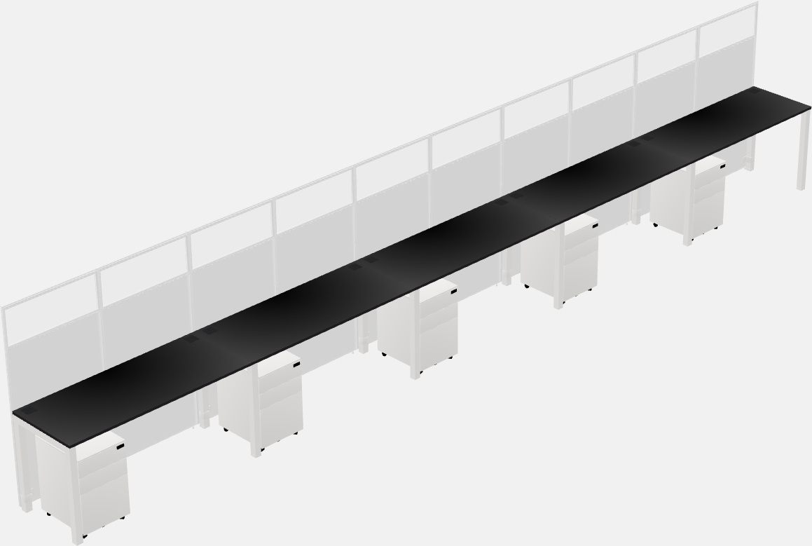 Cubículo rectangular compartido