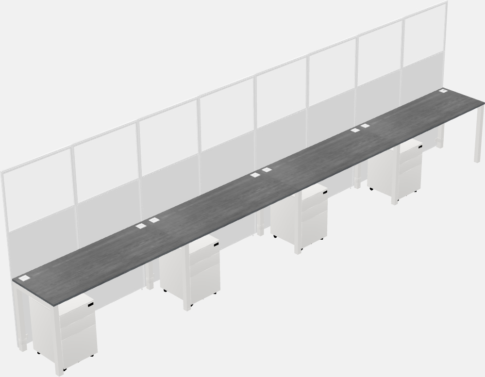 Cubículo rectangular compartido