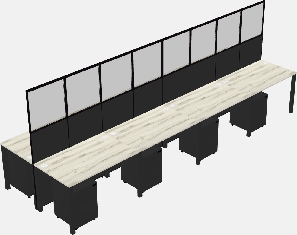 Cubículo rectangular compartido