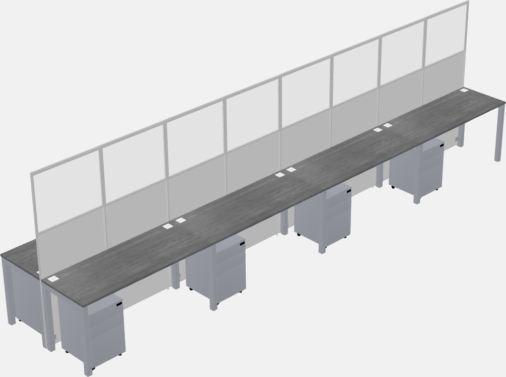 Cubículo rectangular compartido