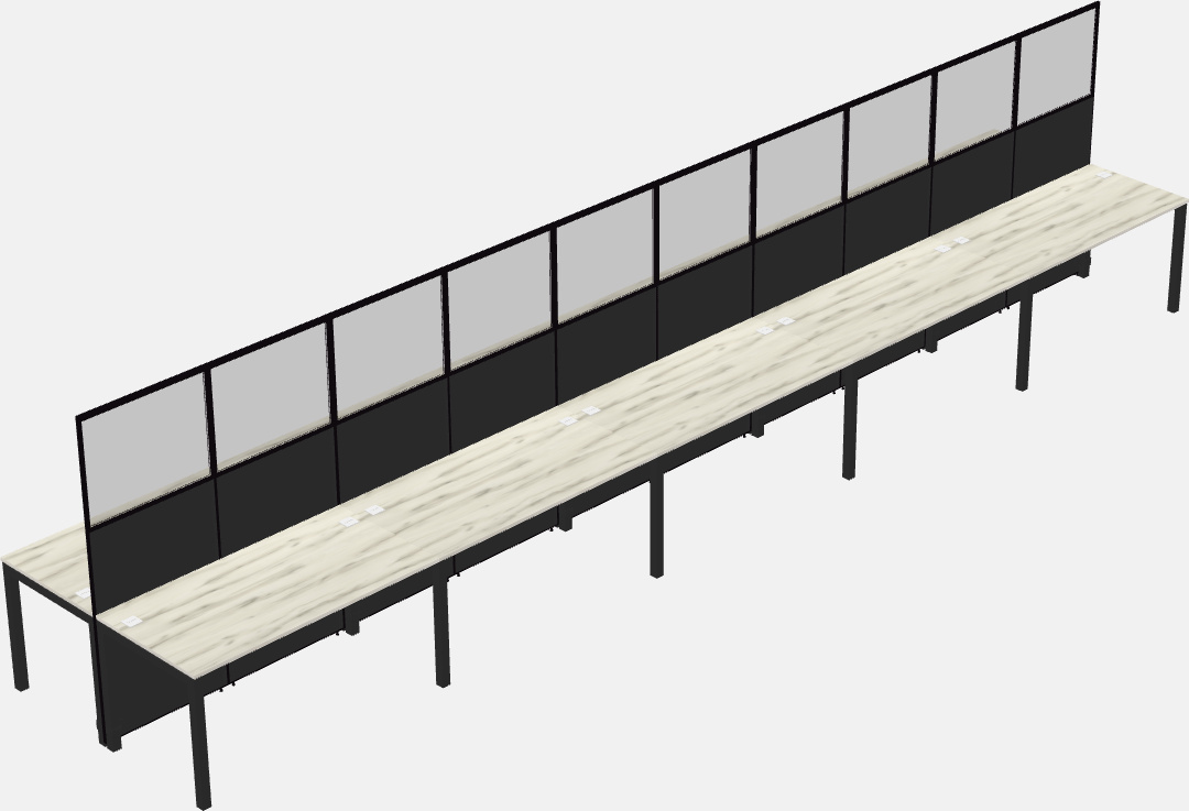 Cubículo rectangular compartido