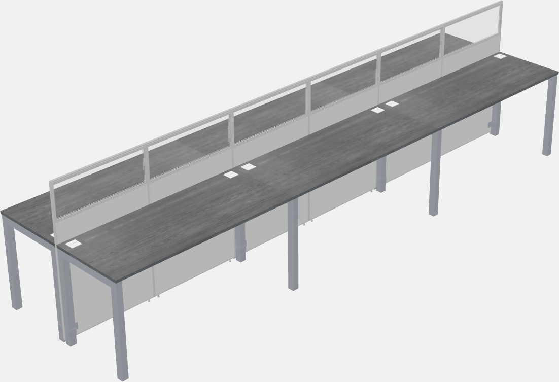 Cubículo rectangular compartido