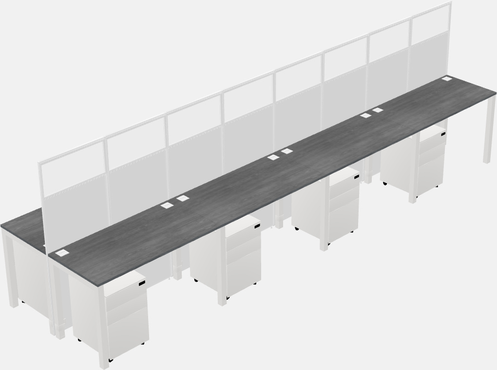 Cubículo rectangular compartido