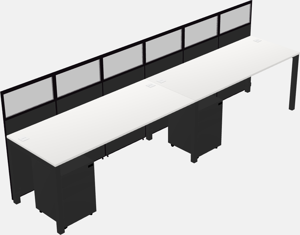 Cubículo rectangular compartido