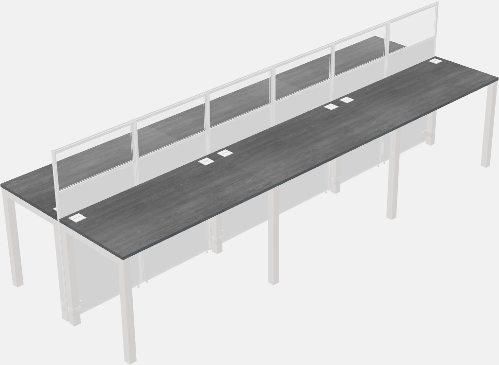 Cubículo rectangular compartido