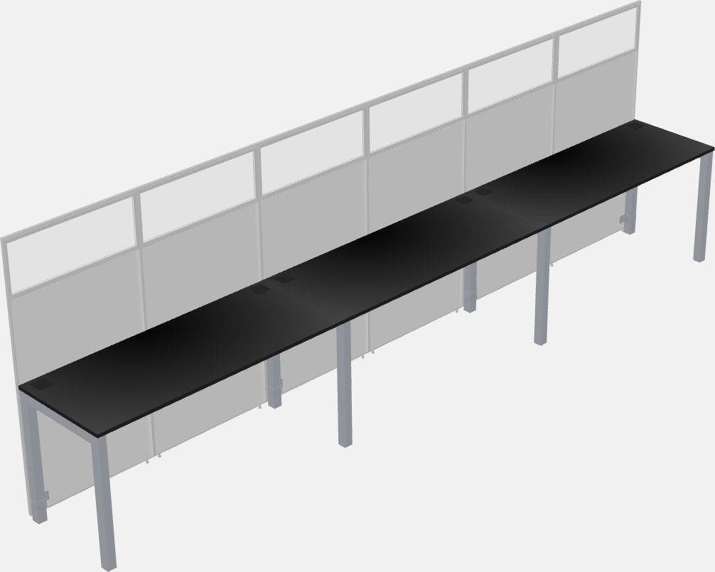 Cubículo rectangular compartido