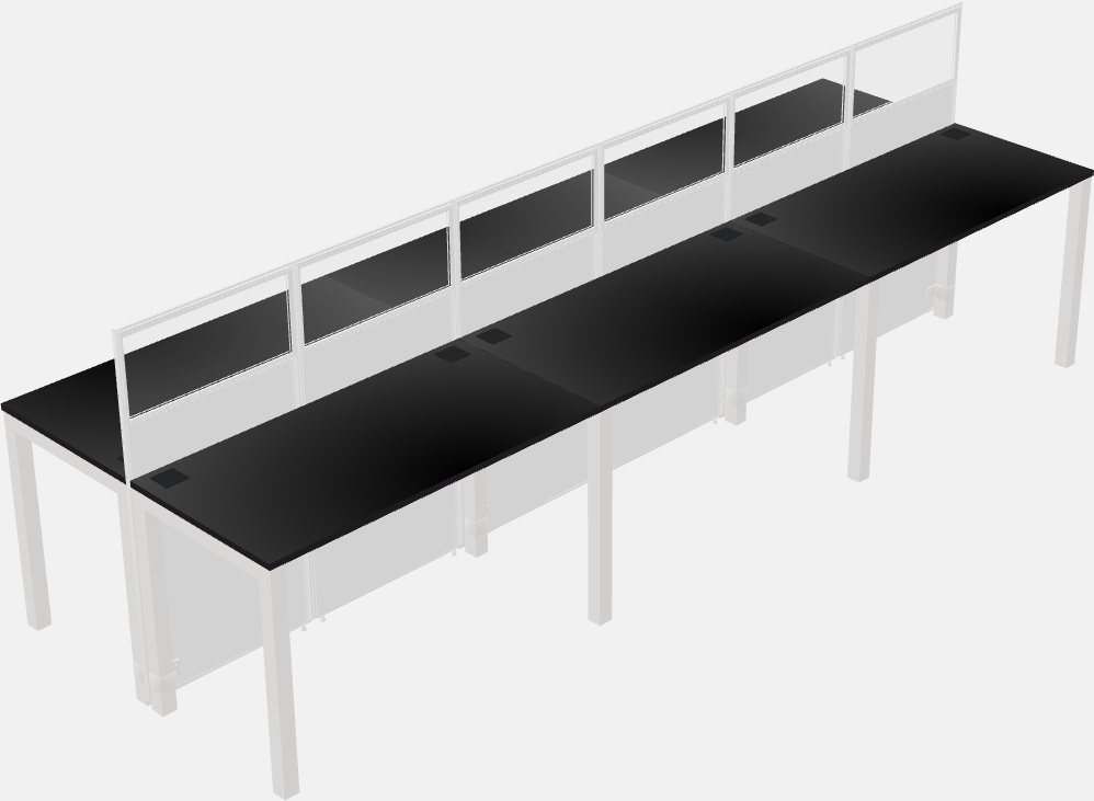 Cubículo rectangular compartido