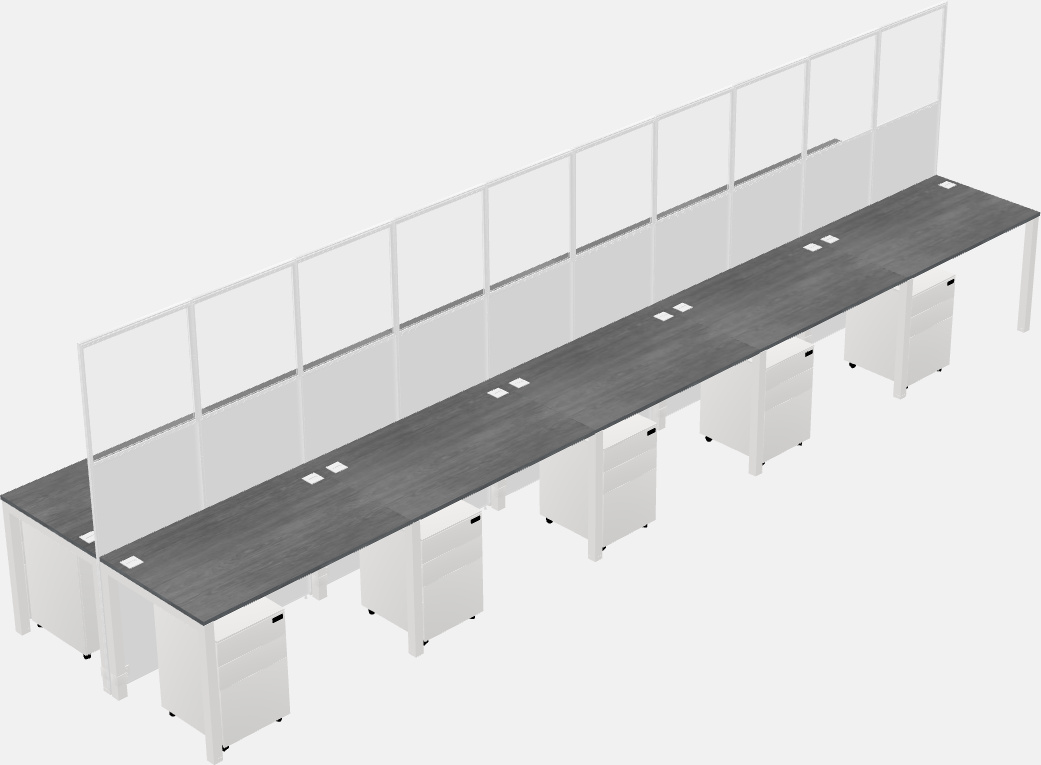 Cubículo rectangular compartido