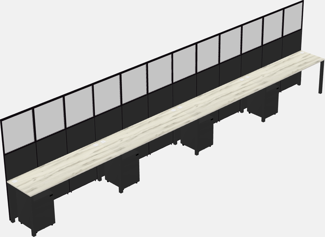 Shared rectangular cubicle