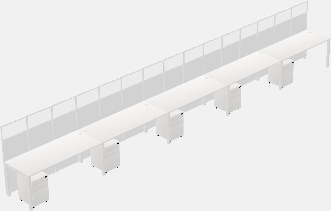 Cubículo rectangular compartido