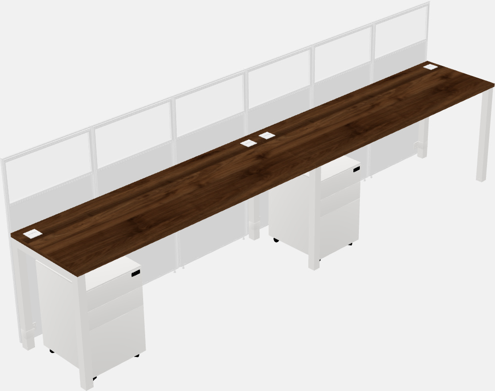 Cubículo rectangular compartido