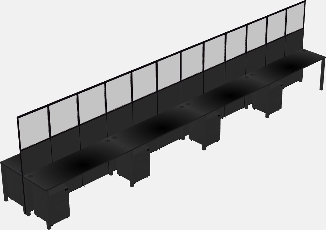 Cubículo rectangular compartido